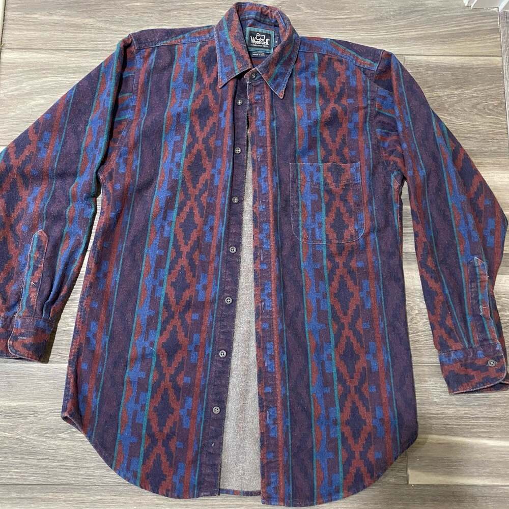 Vintage Woolrich Southwestern Aztec Print Long Sleeve Button Down USA